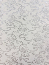 Brocade - 57-inches Wide Satin Metallic White Silver